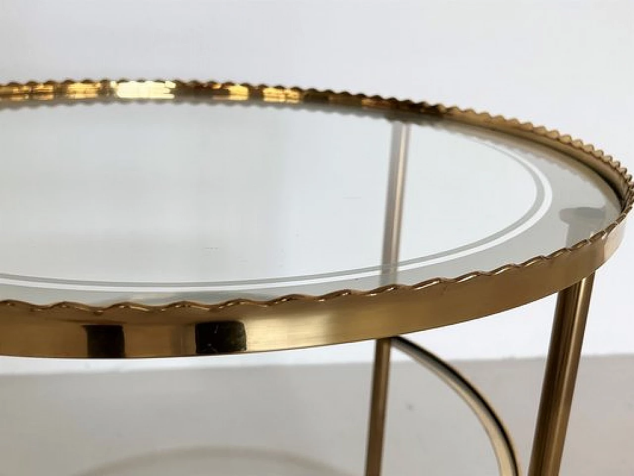 Brass and glass trolley from Vereinigte Werkstätten Collection, 1960s 12