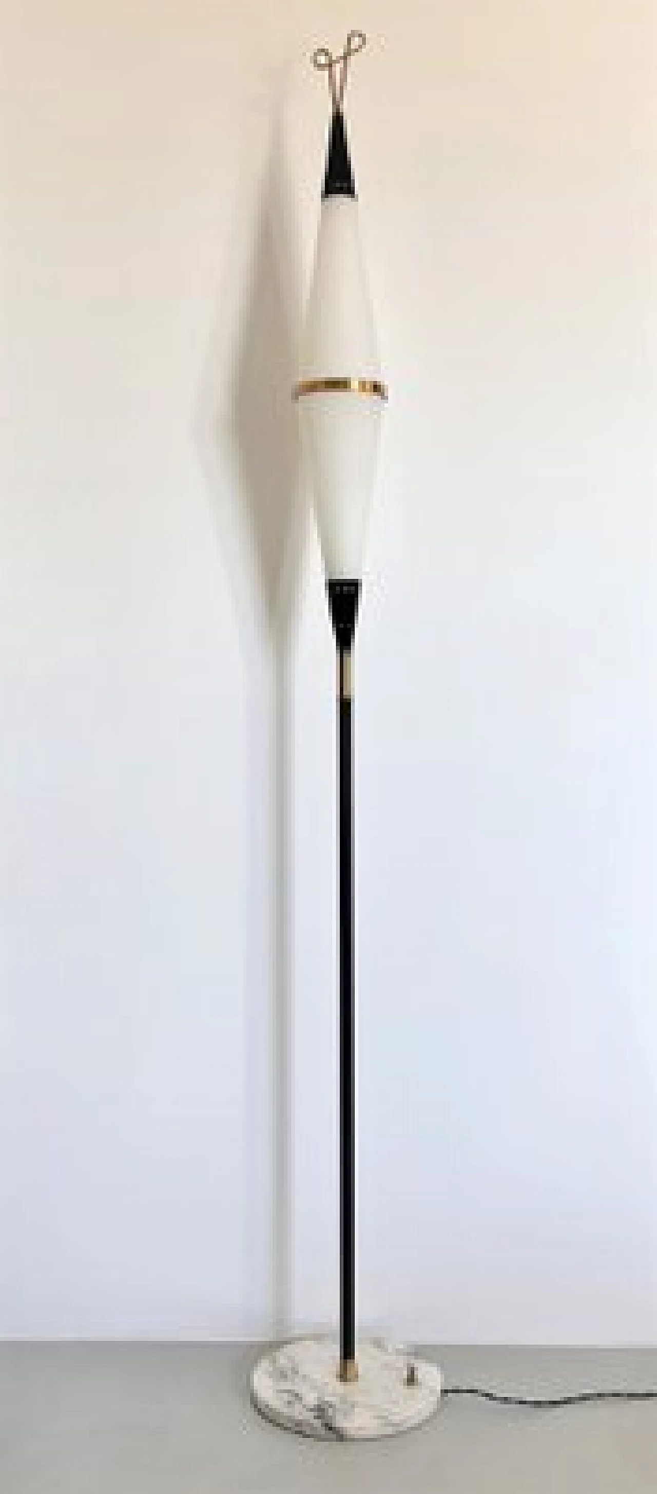 Glass, brass and marble floor lamp by Reggiani, 1960s 1