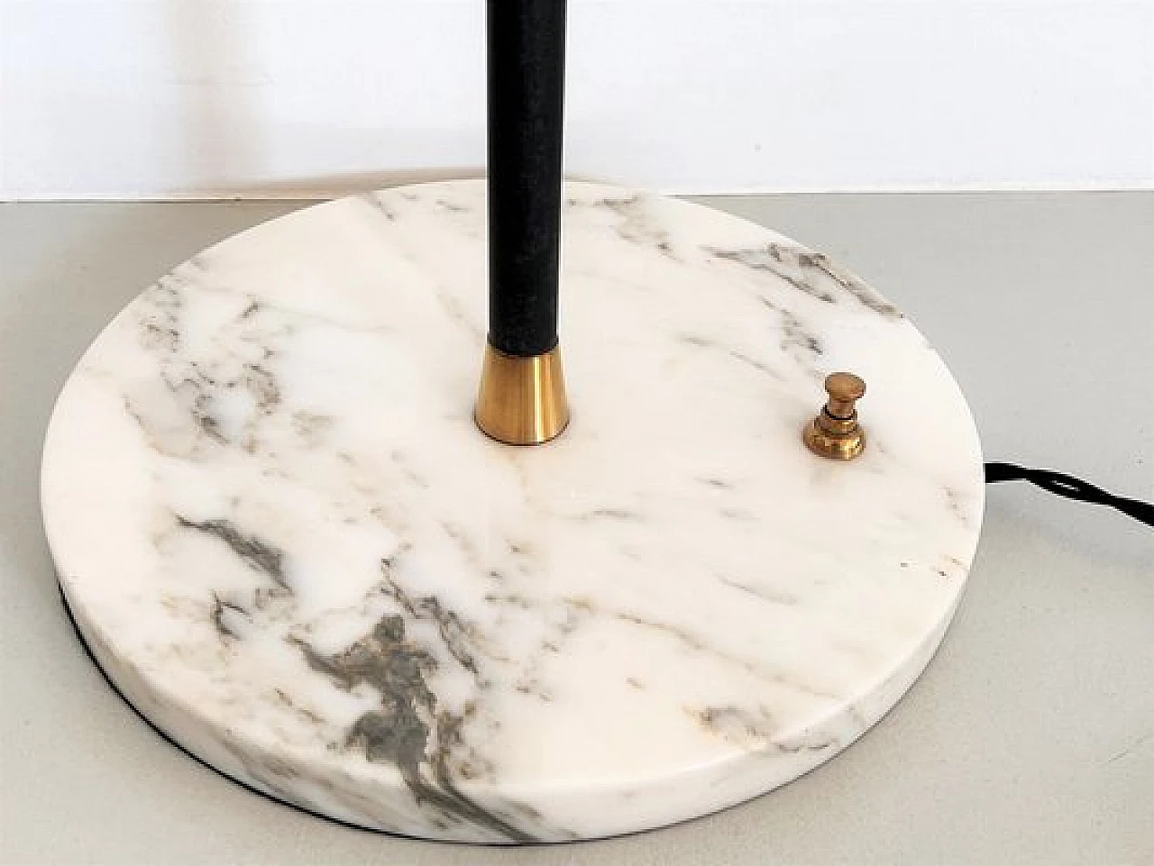 Glass, brass and marble floor lamp by Reggiani, 1960s 7