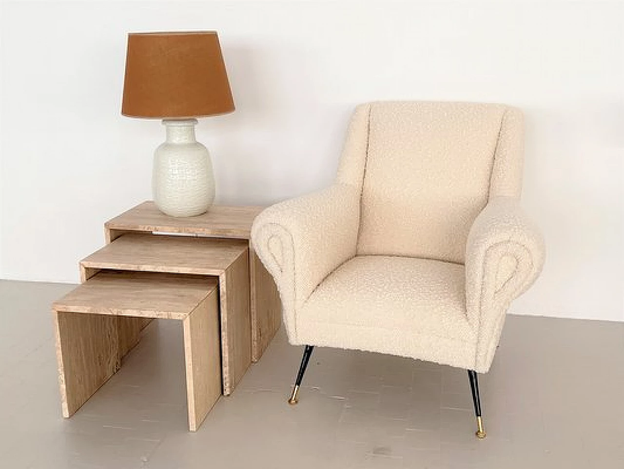 3 Travertine nest coffee tables, 1970s 2