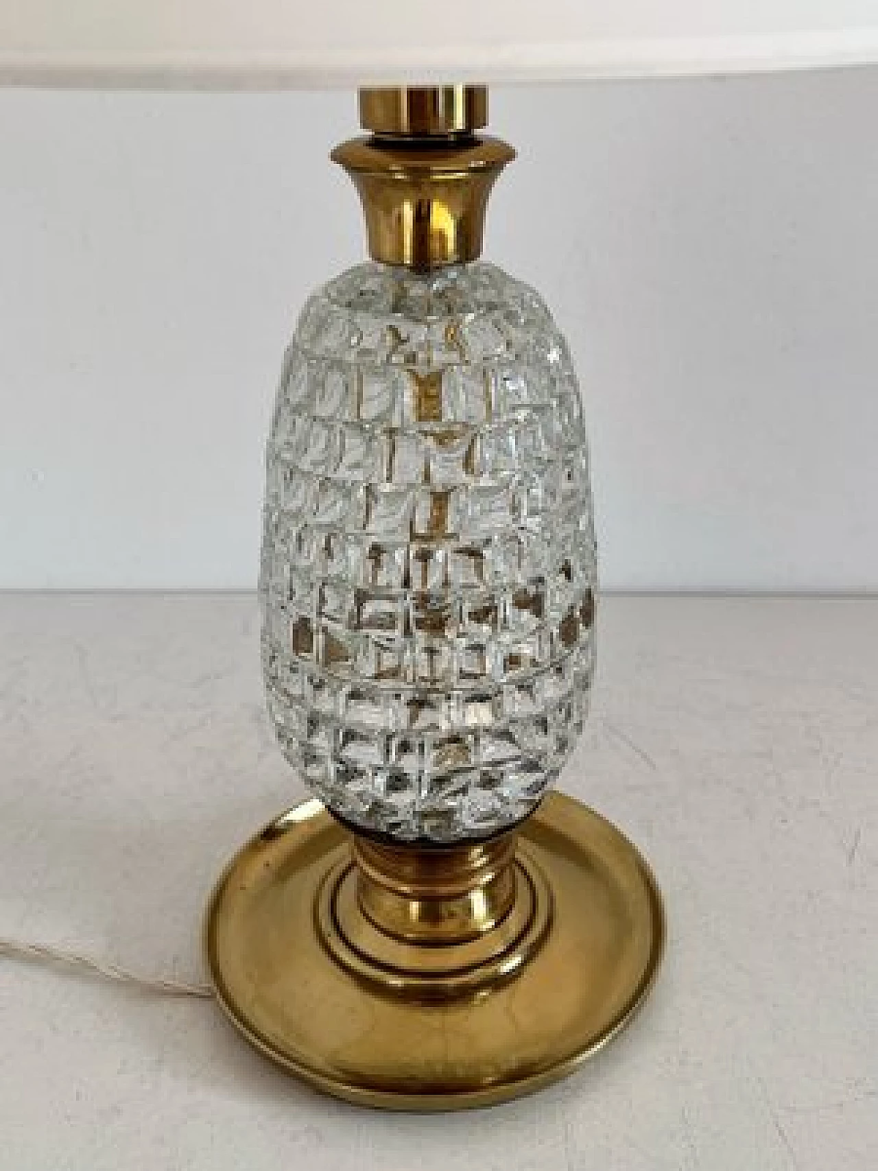 Table lamp with brass and Murano glass base, 1960s 3