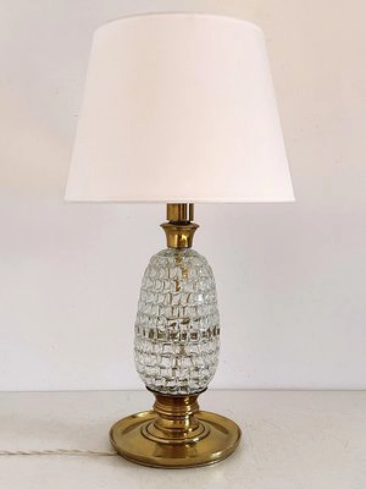 Table lamp with brass and Murano glass base, 1960s 12