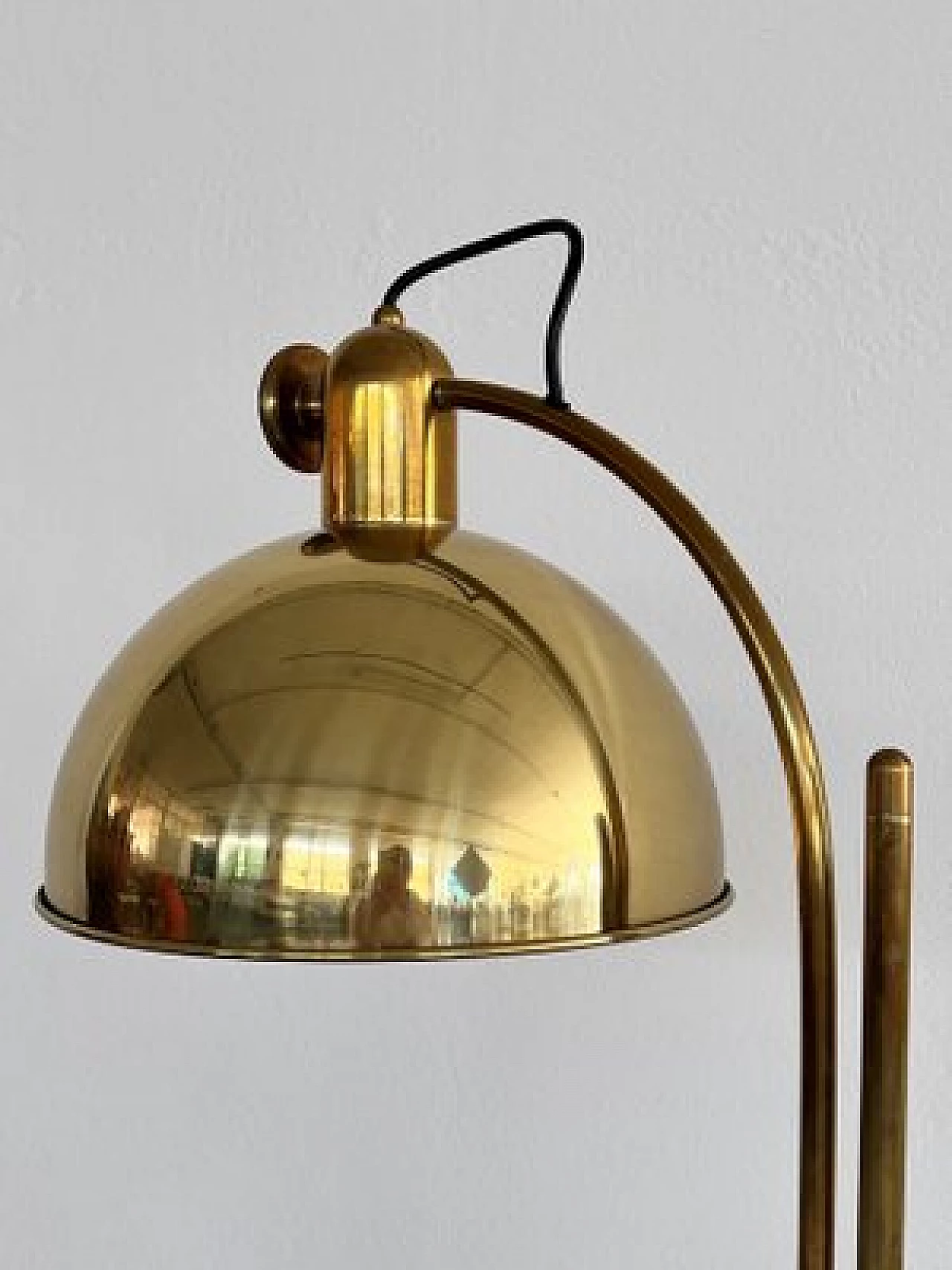 Solid brass adjustable floor lamp by Florian Schulz, 1970s 9