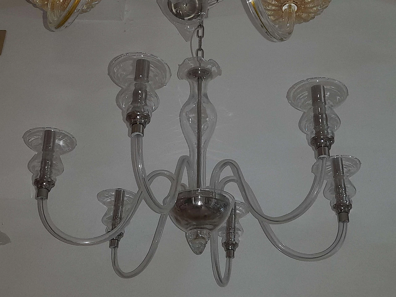 Six-light Murano glass chandelier by Sylcom, 1990s 5