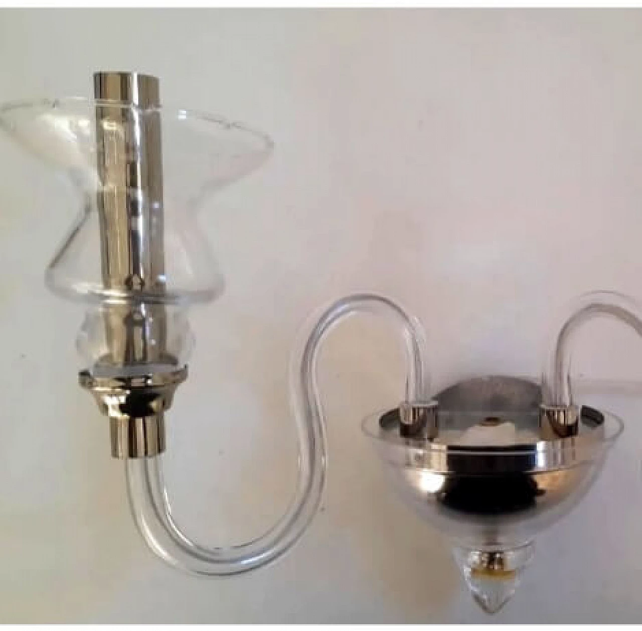 3 Two-light Murano glass wall sconce by Sylcom, 1990s 1
