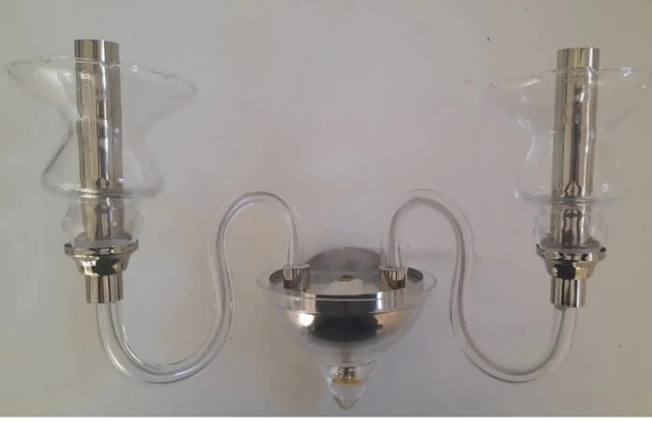 3 Two-light Murano glass wall sconce by Sylcom, 1990s 3
