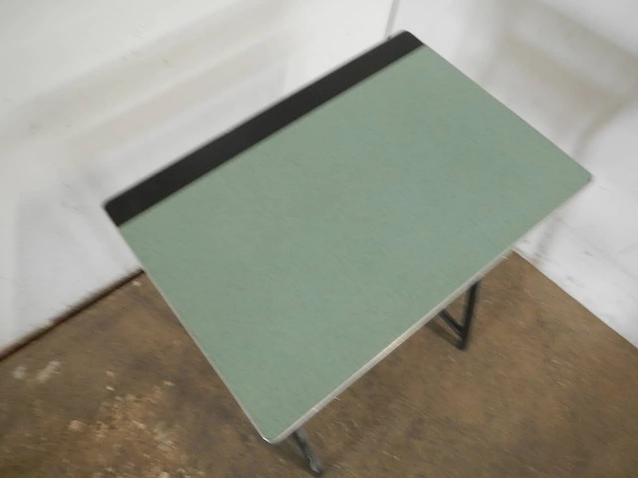 Iron, formica and wood school desk, 1970s 6