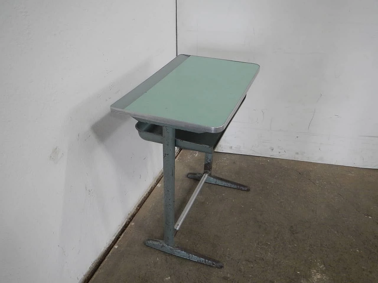 Iron and formica school desk, 1950s 2