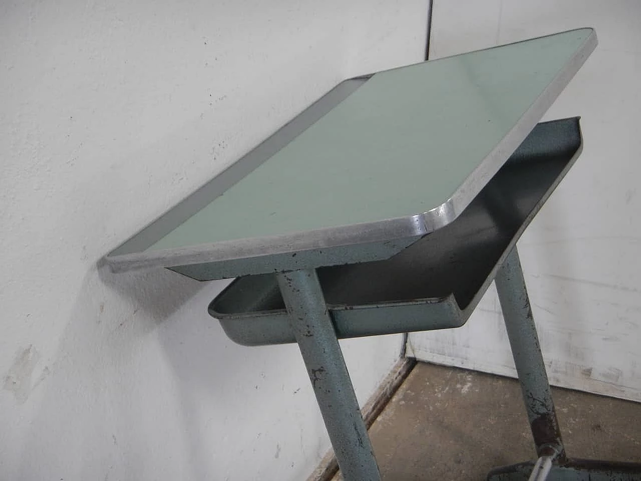 Iron and formica school desk, 1950s 5