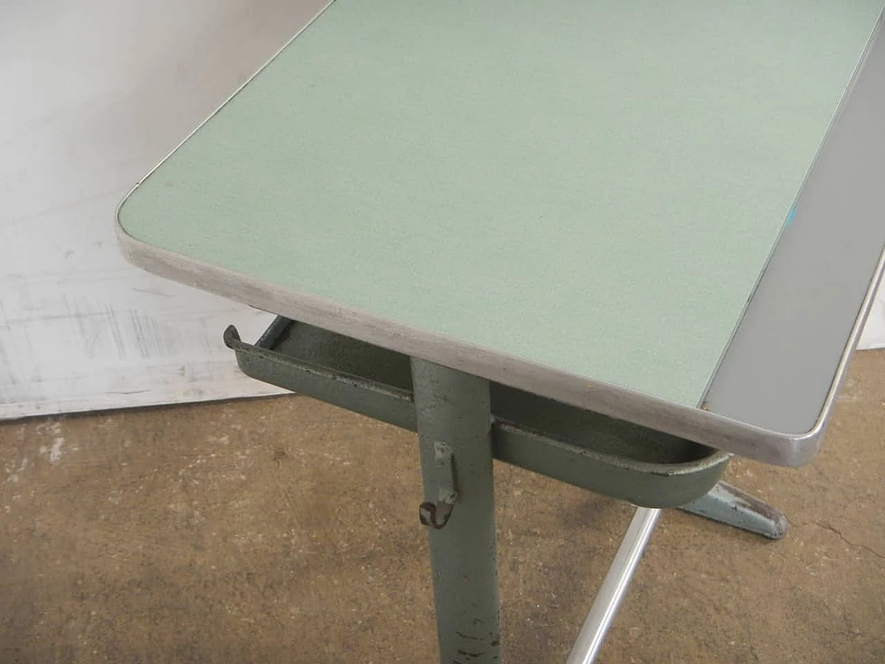 Iron and formica school desk, 1950s 8