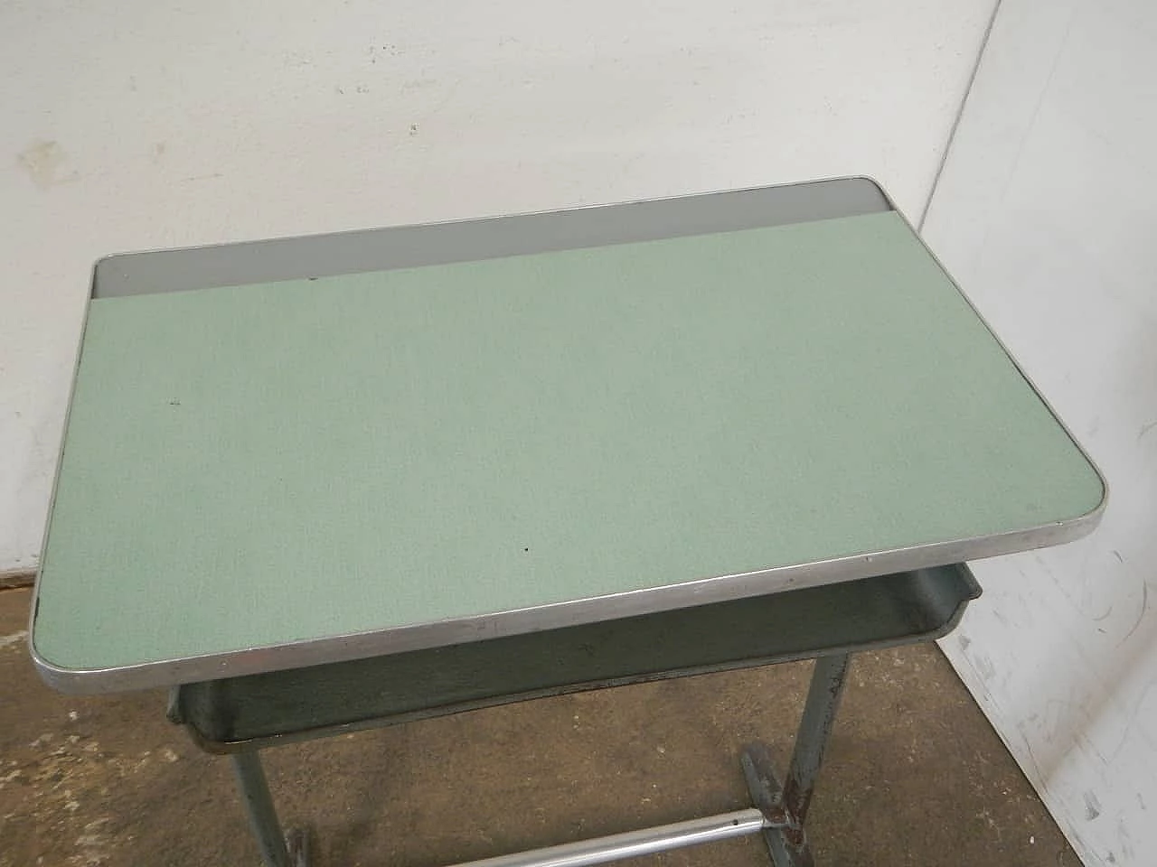 Iron and formica school desk, 1950s 9