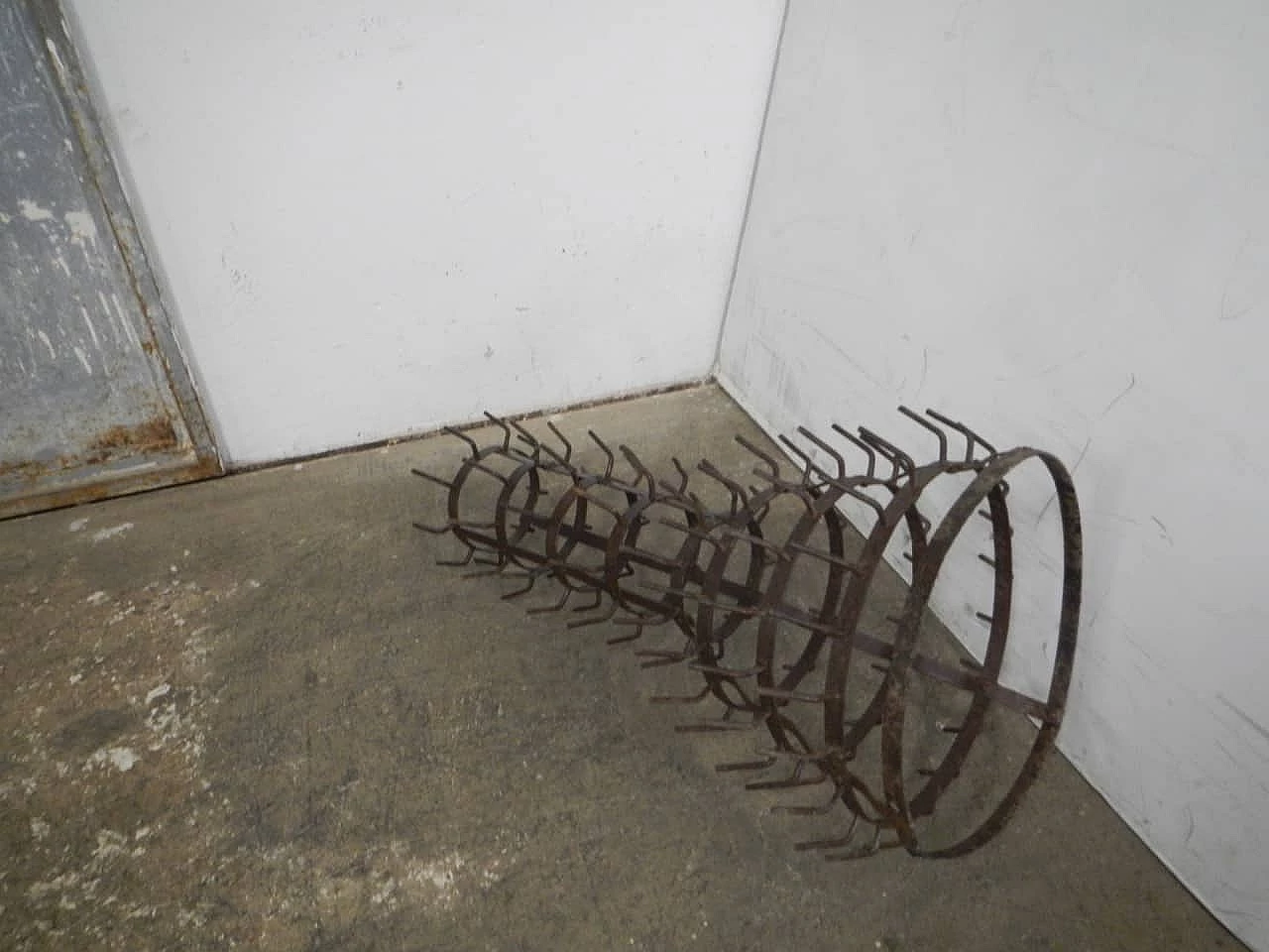 French iron bottle rack, 1920s 3