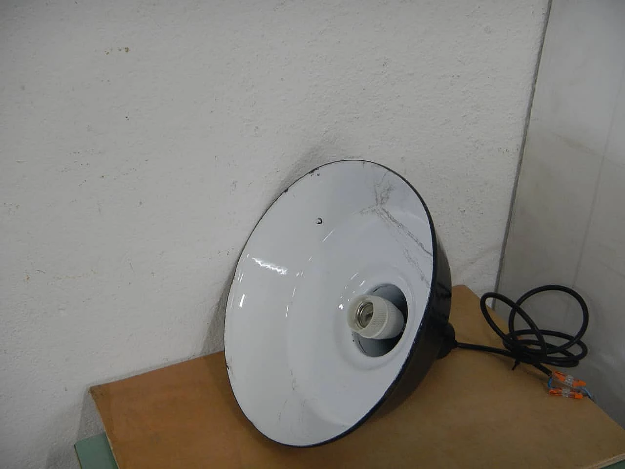 D30 black metal ceiling lamp, 1950s 4