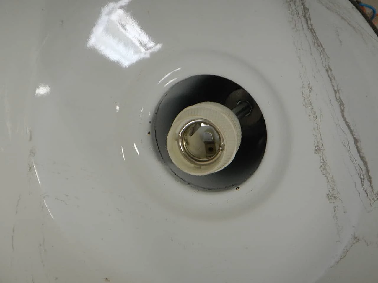 D30 black metal ceiling lamp, 1950s 7