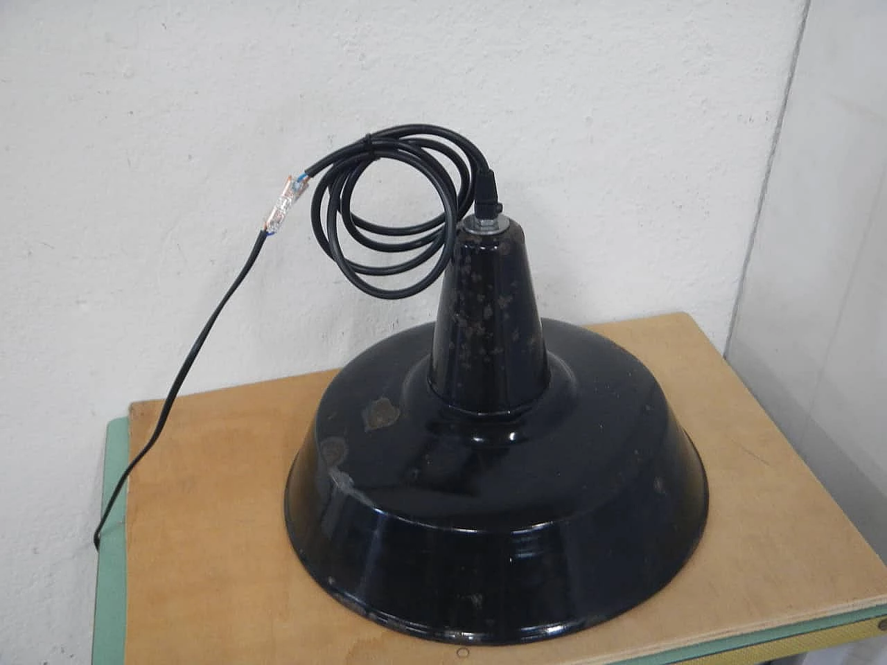 D30 black metal industrial chandelier, 1950s 2