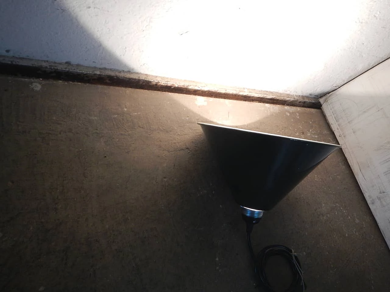 Green metal conical ceiling lamp, 1970s 7