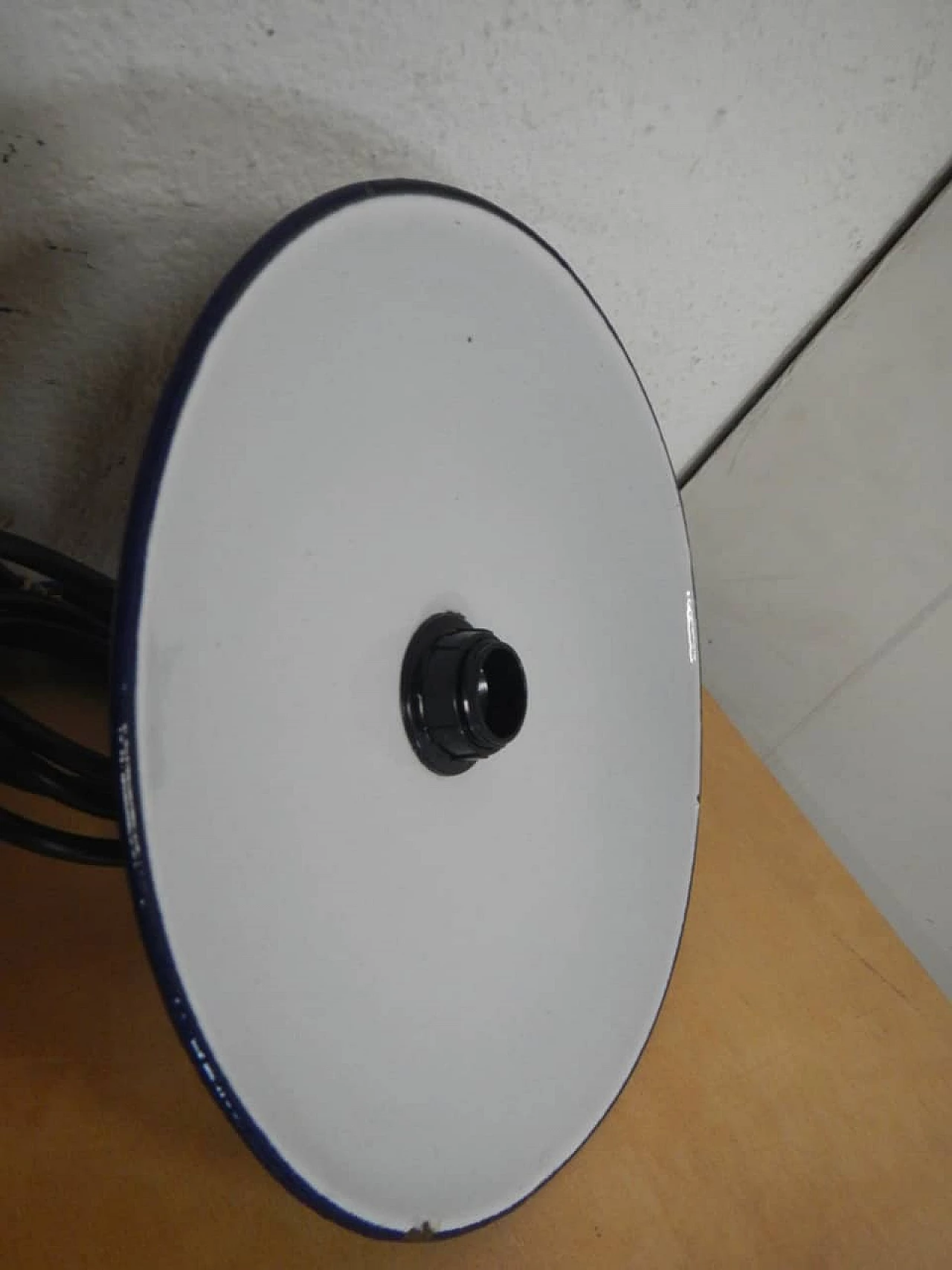 Black and white metal ceiling lamp, 1940s 3