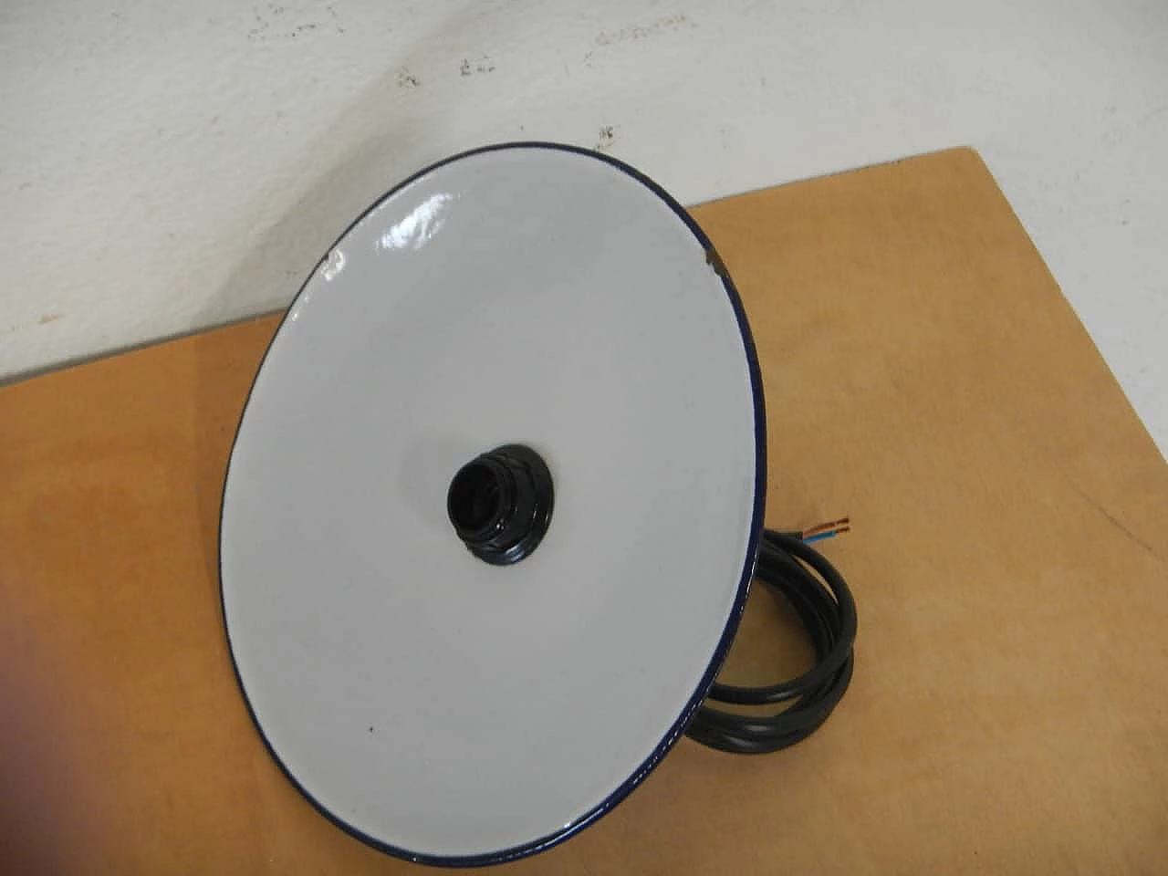 Black and white metal ceiling lamp, 1940s 6