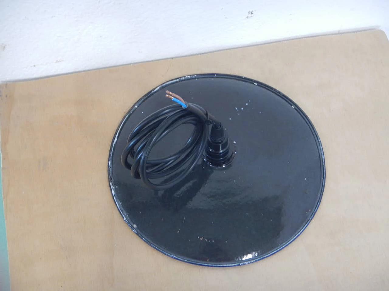 Black and white metal ceiling lamp, 1940s 7