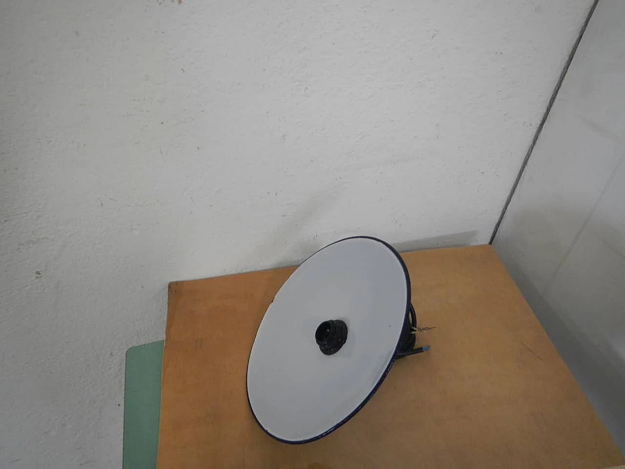 Black and white metal ceiling lamp, 1940s 8