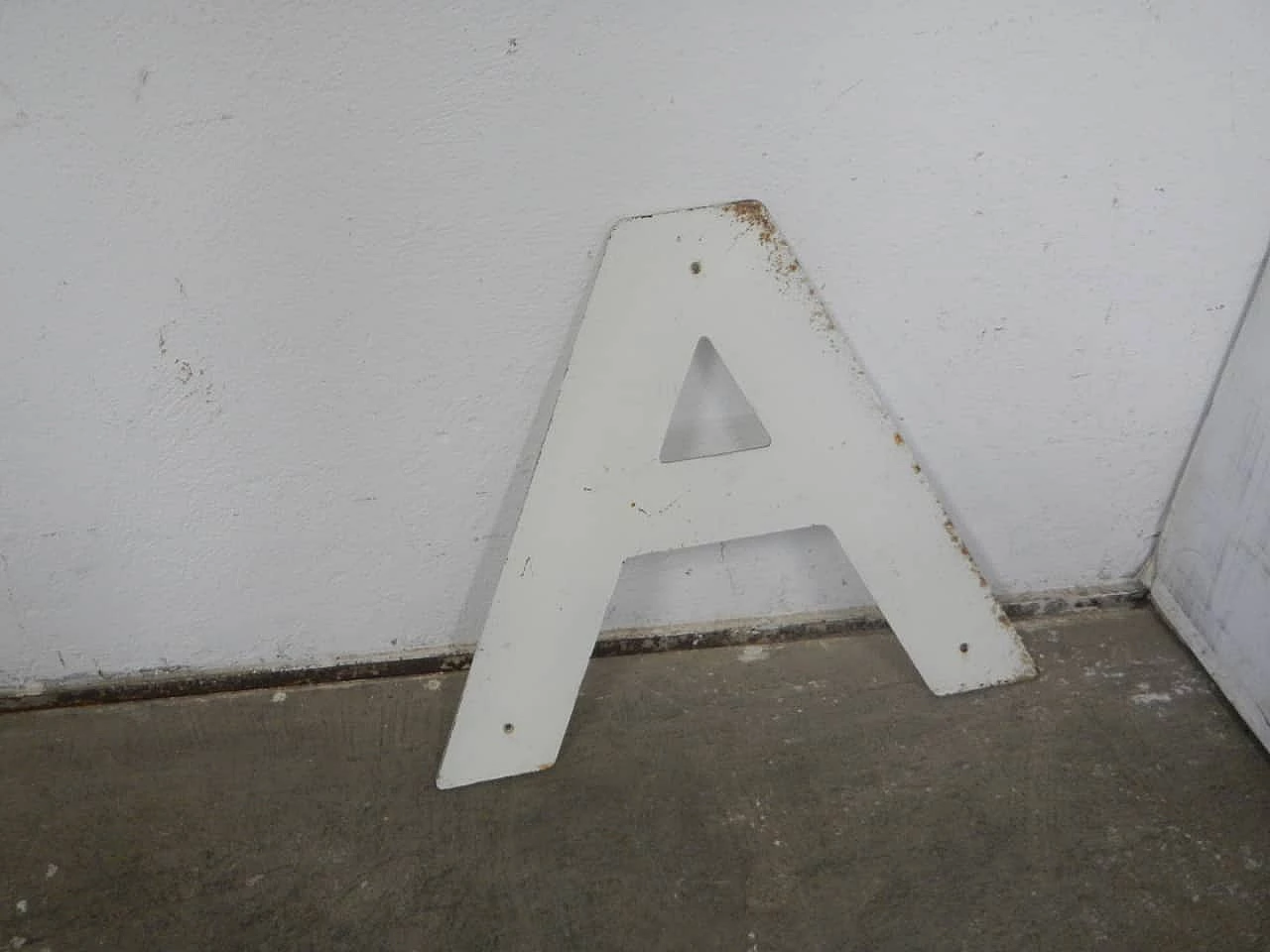 White iron letter A, 1950s 1