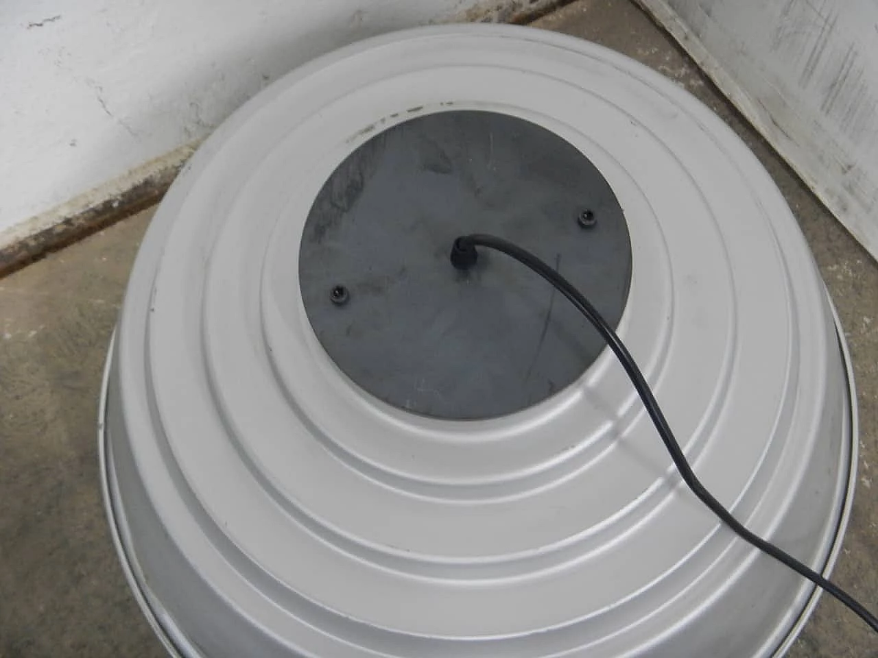 Industrial bell-shaped aluminium chandelier D581950, 1950s 6