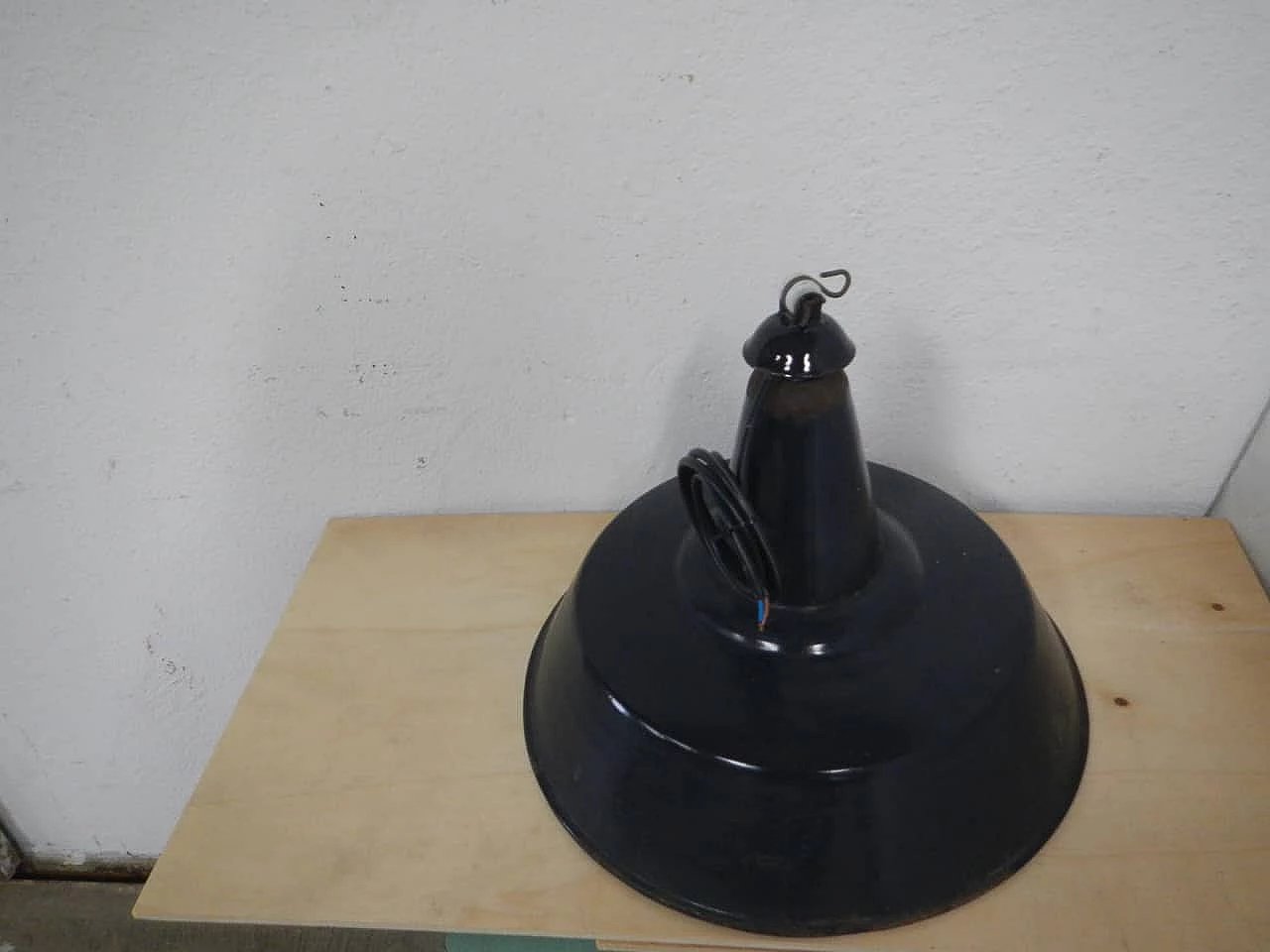 Black metal ceiling lamp, 1940s 3