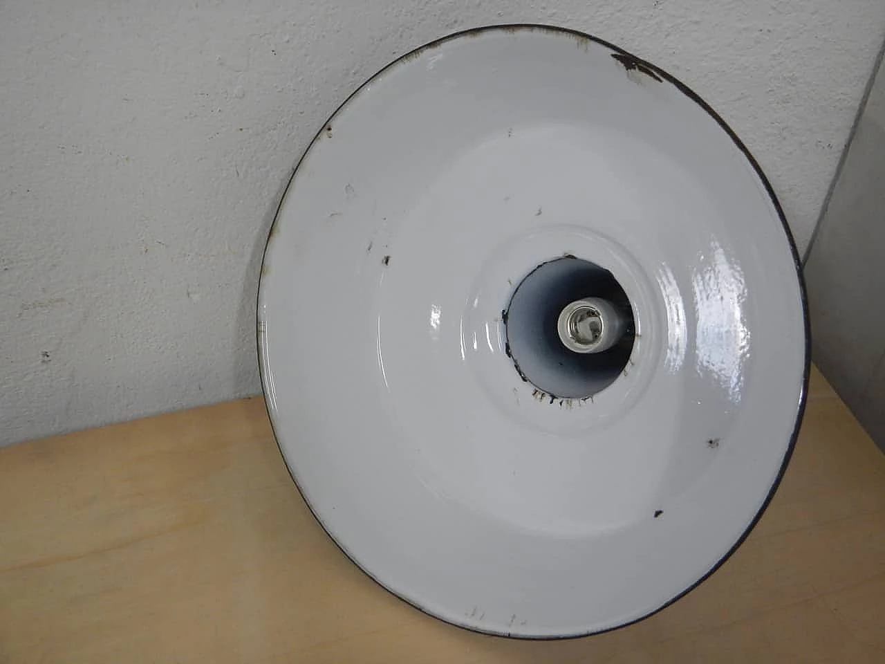 Black metal ceiling lamp, 1940s 4