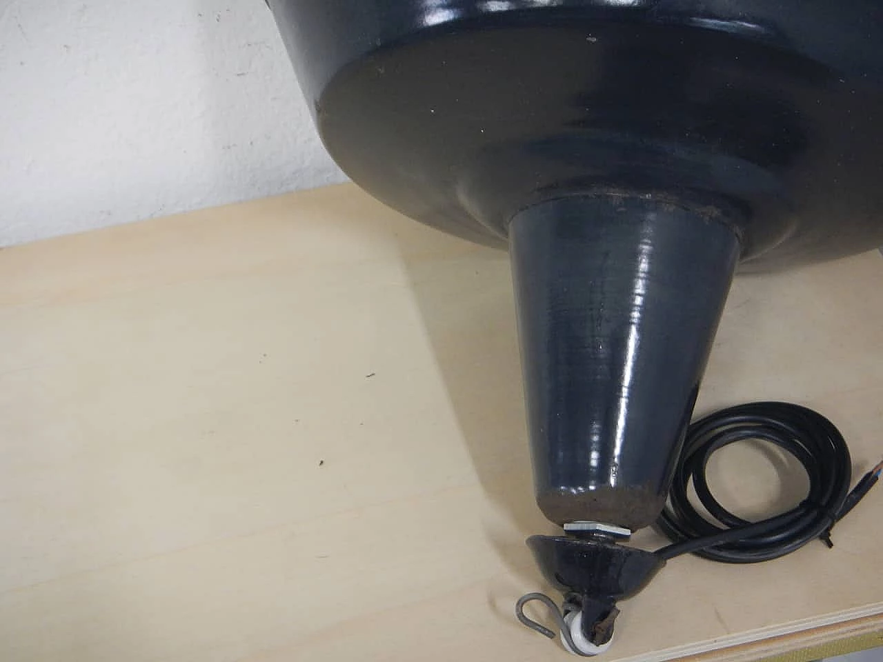 Black metal ceiling lamp, 1940s 6