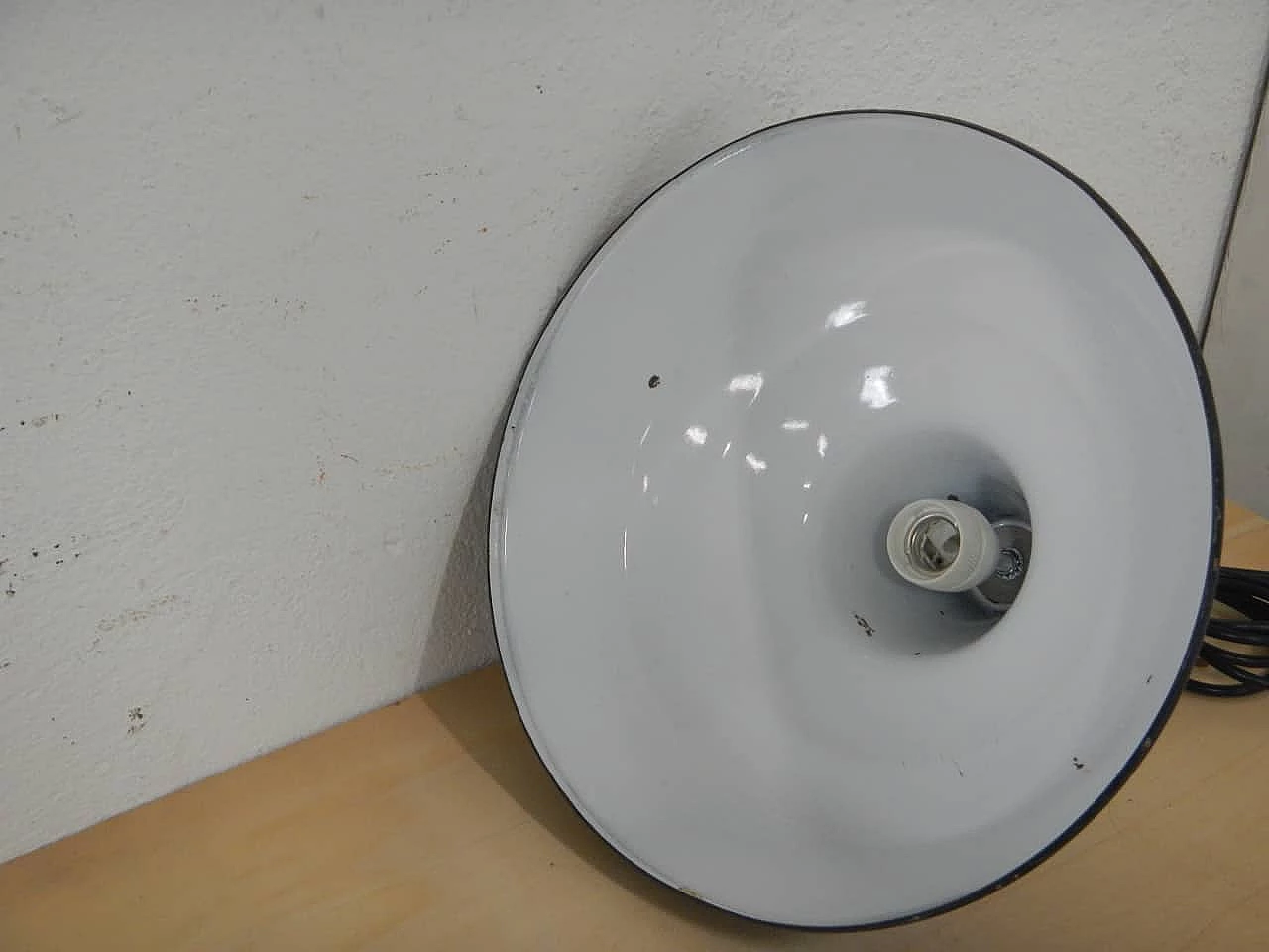 D34 black metal ceiling lamp, 1940s 4