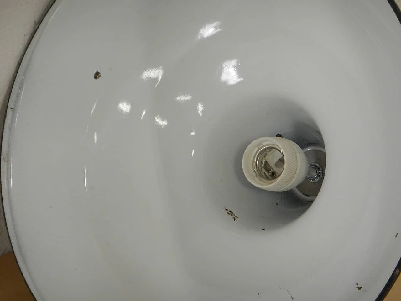 D34 black metal ceiling lamp, 1940s 5