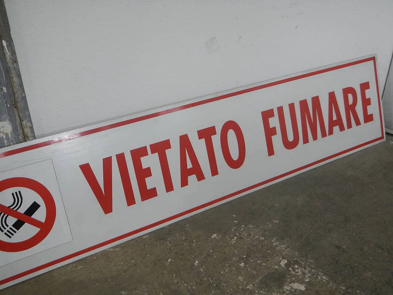 Aluminum Vietato fumare sign, 1970s 3