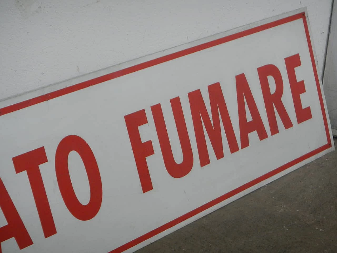 Aluminum Vietato fumare sign, 1970s 5