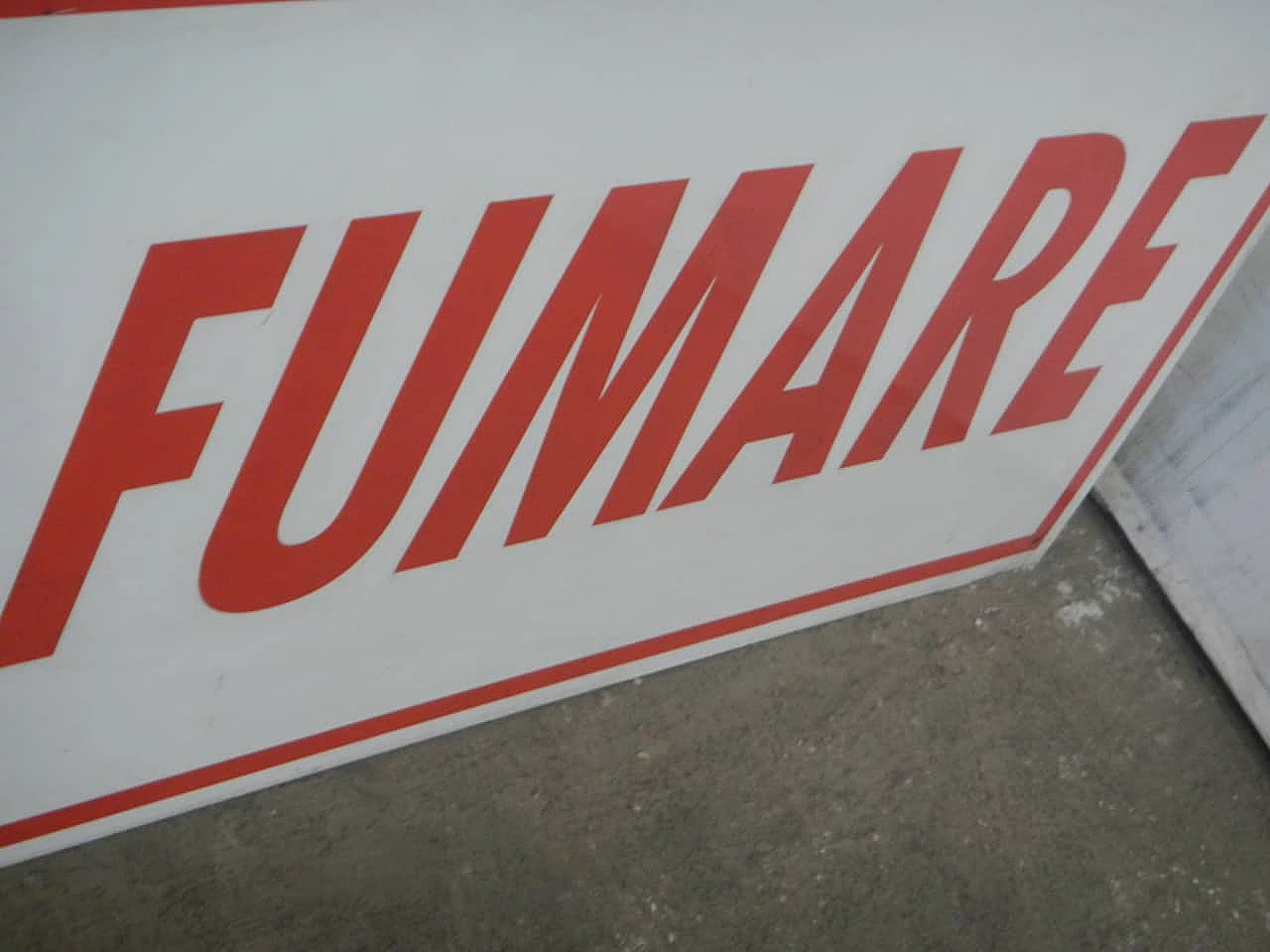 Aluminum Vietato fumare sign, 1970s 7