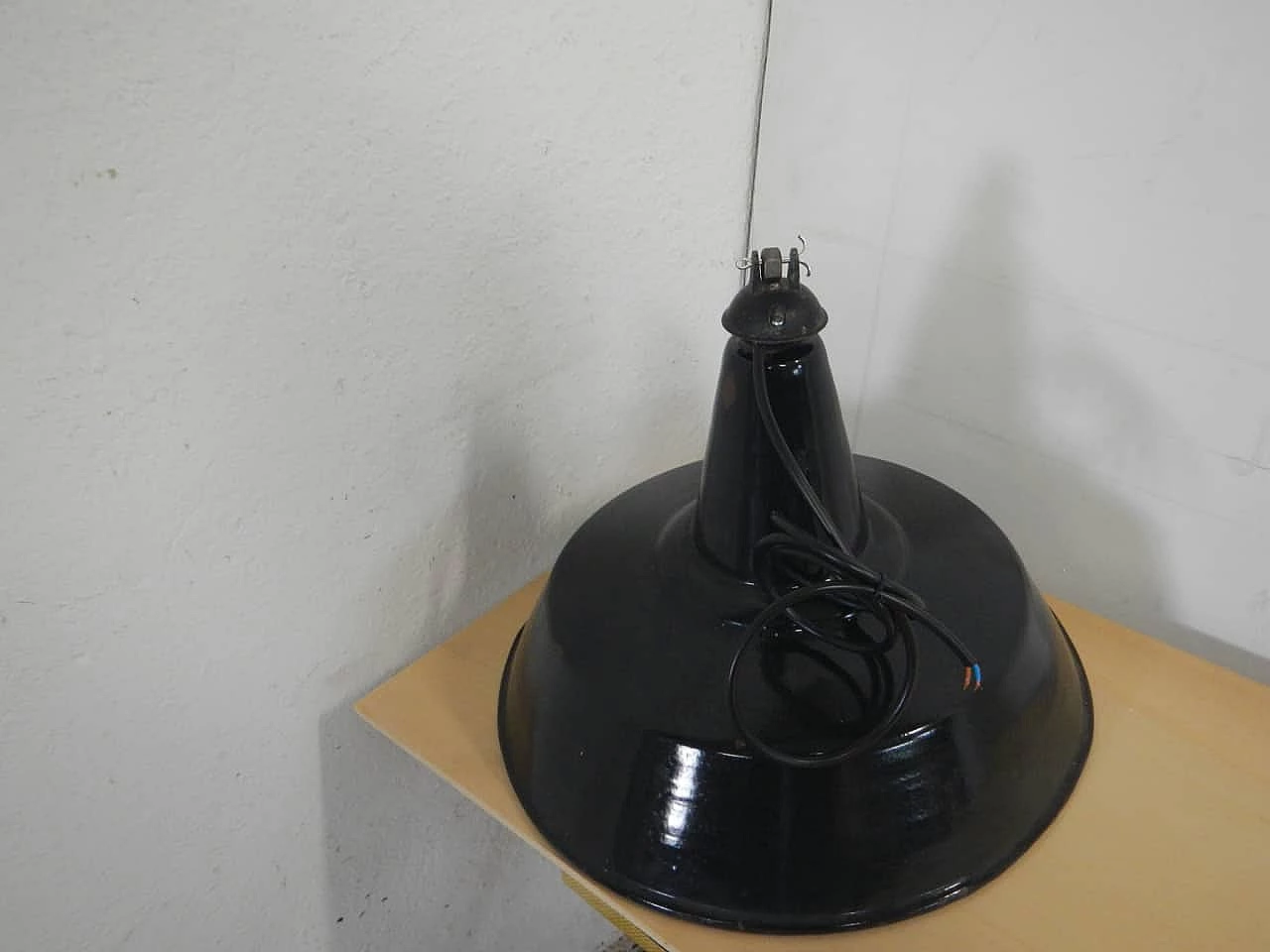 Black metal hanging lamp, 1940s 2