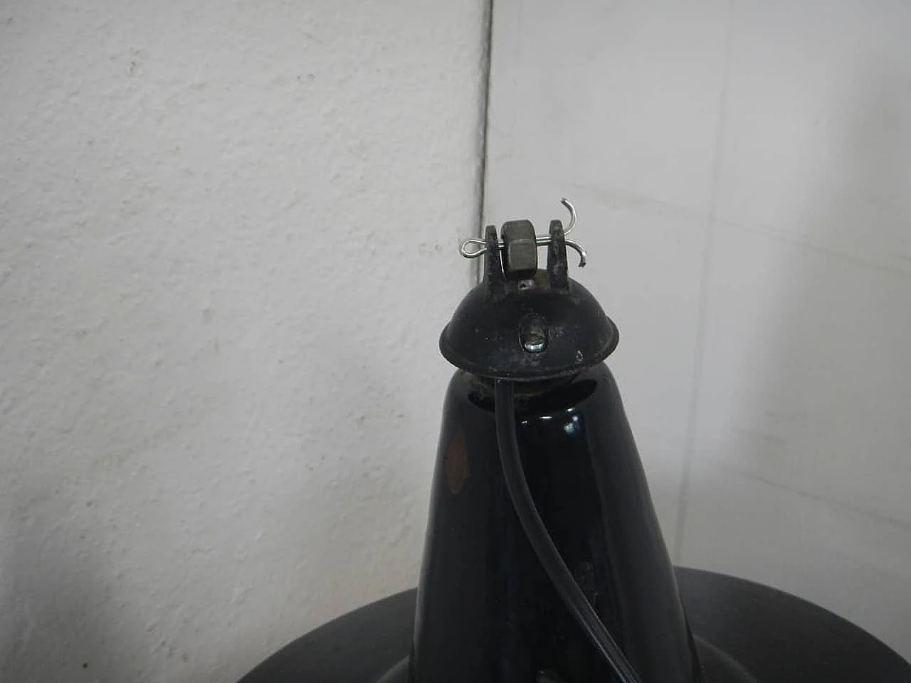 Black metal hanging lamp, 1940s 6