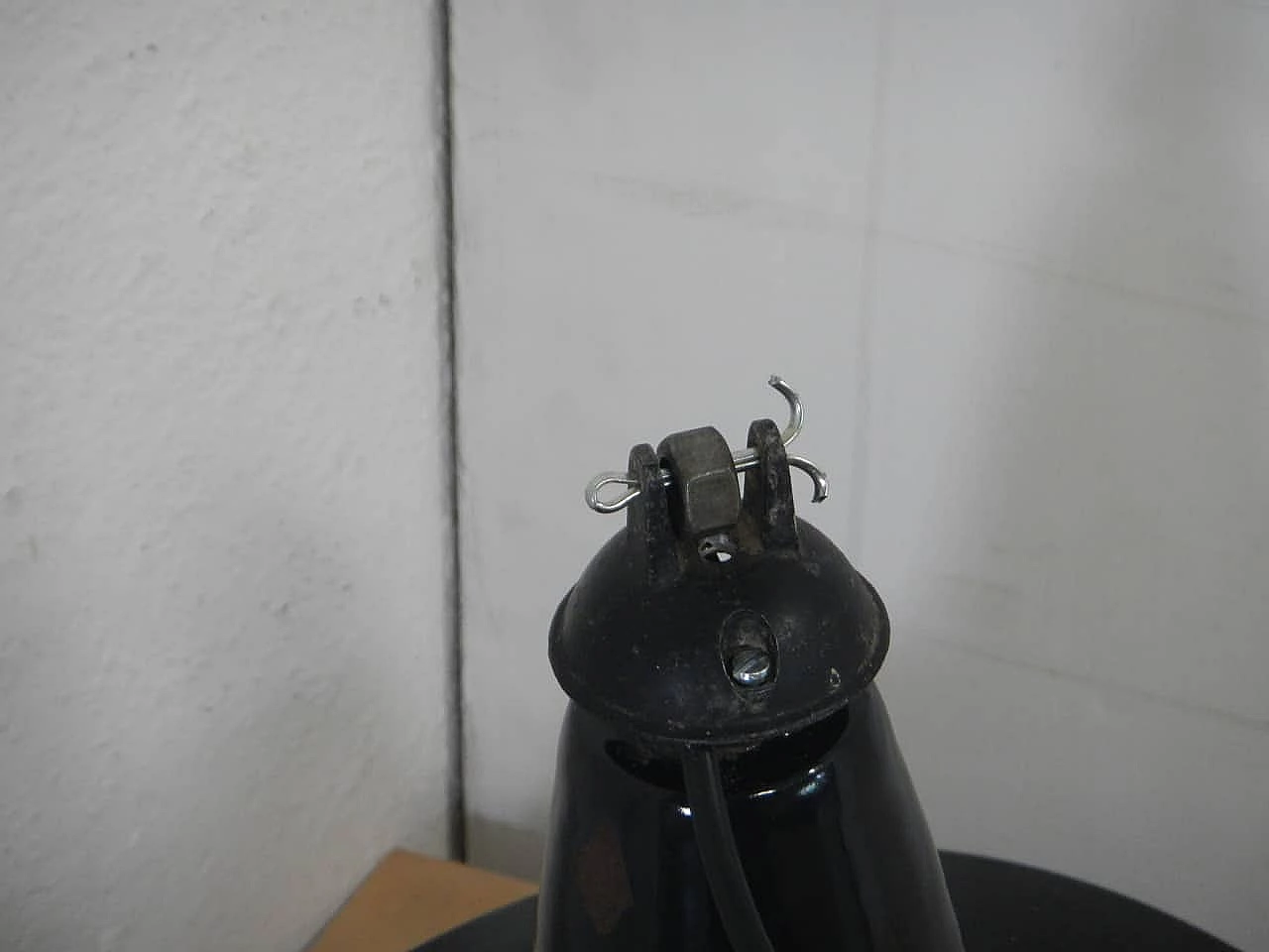 Black metal hanging lamp, 1940s 7