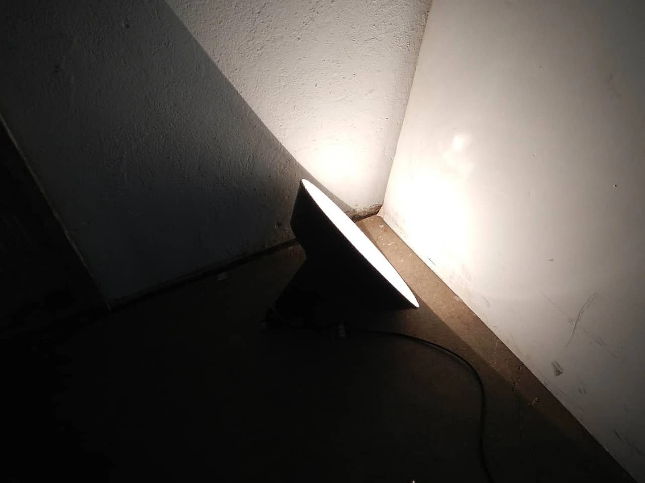 Black metal hanging lamp, 1940s 8