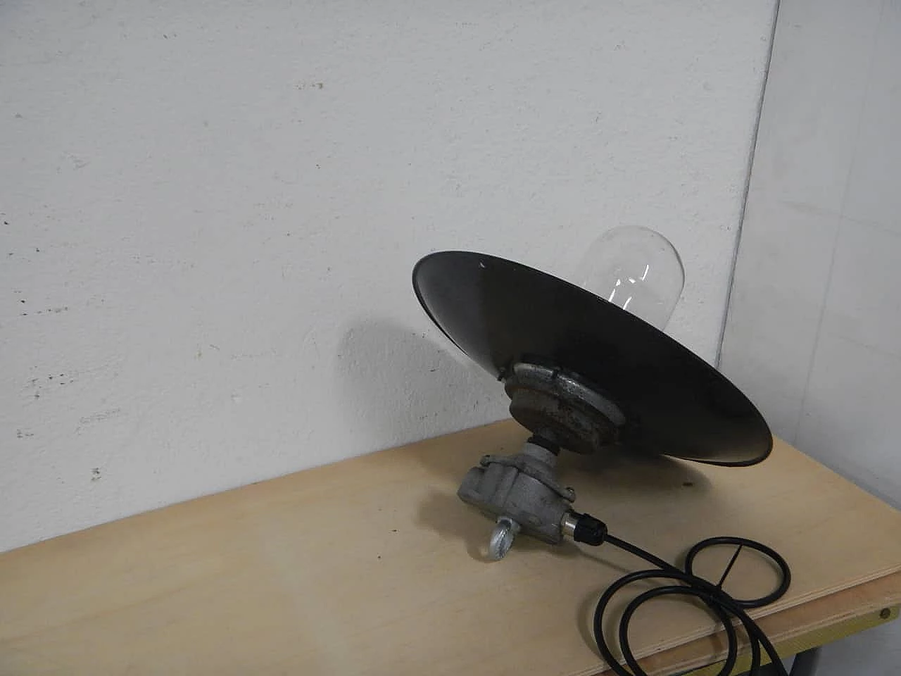 Metal and glass outdoor hanging lamp, 1940s 1