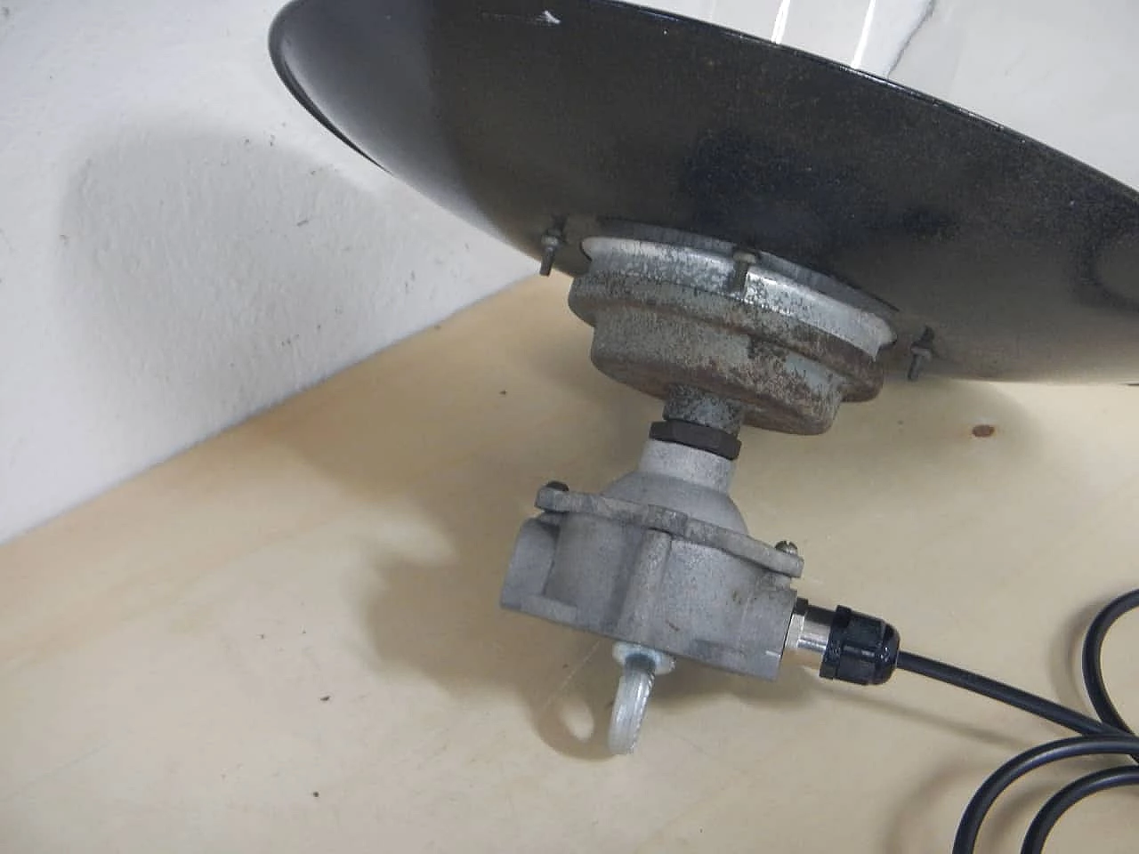 Metal and glass outdoor hanging lamp, 1940s 2