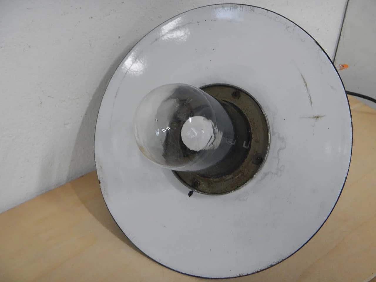 Metal and glass outdoor hanging lamp, 1940s 3