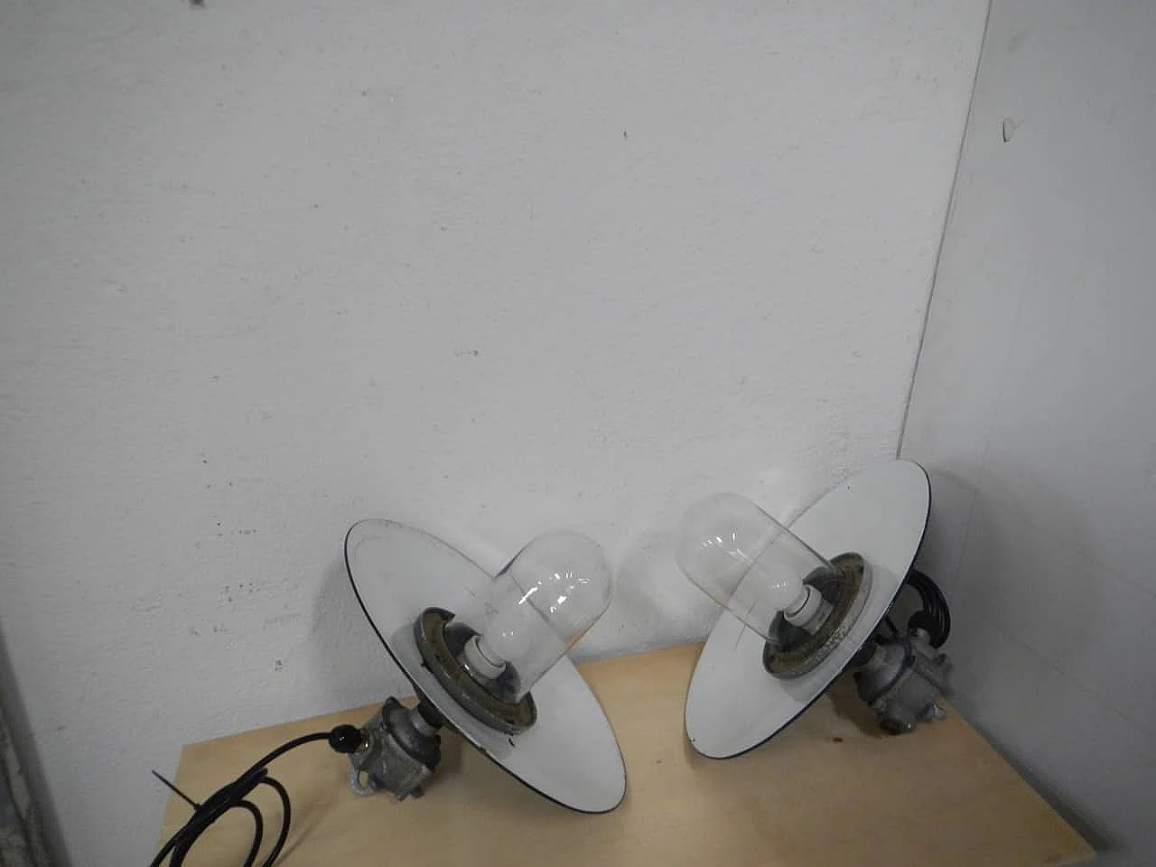 Metal and glass outdoor hanging lamp, 1940s 12