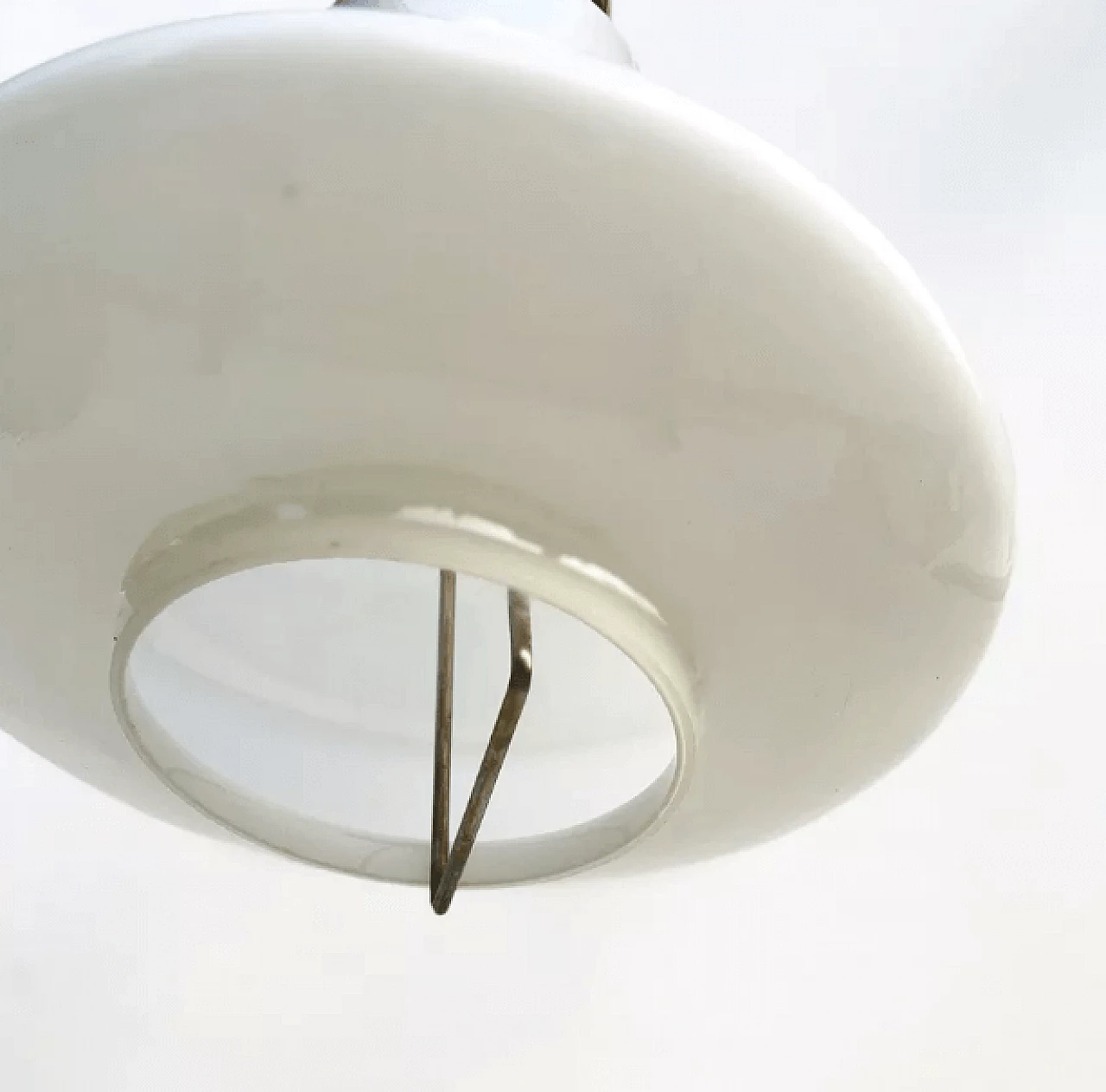 Brass and glass hanging lamp by Kamenický Šenov, 1950s 7