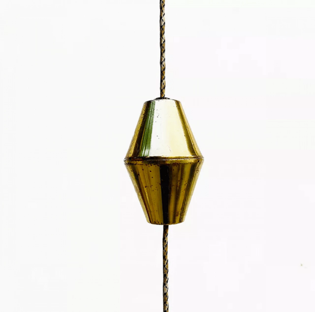 Brass and glass hanging lamp by Kamenický Šenov, 1950s 10