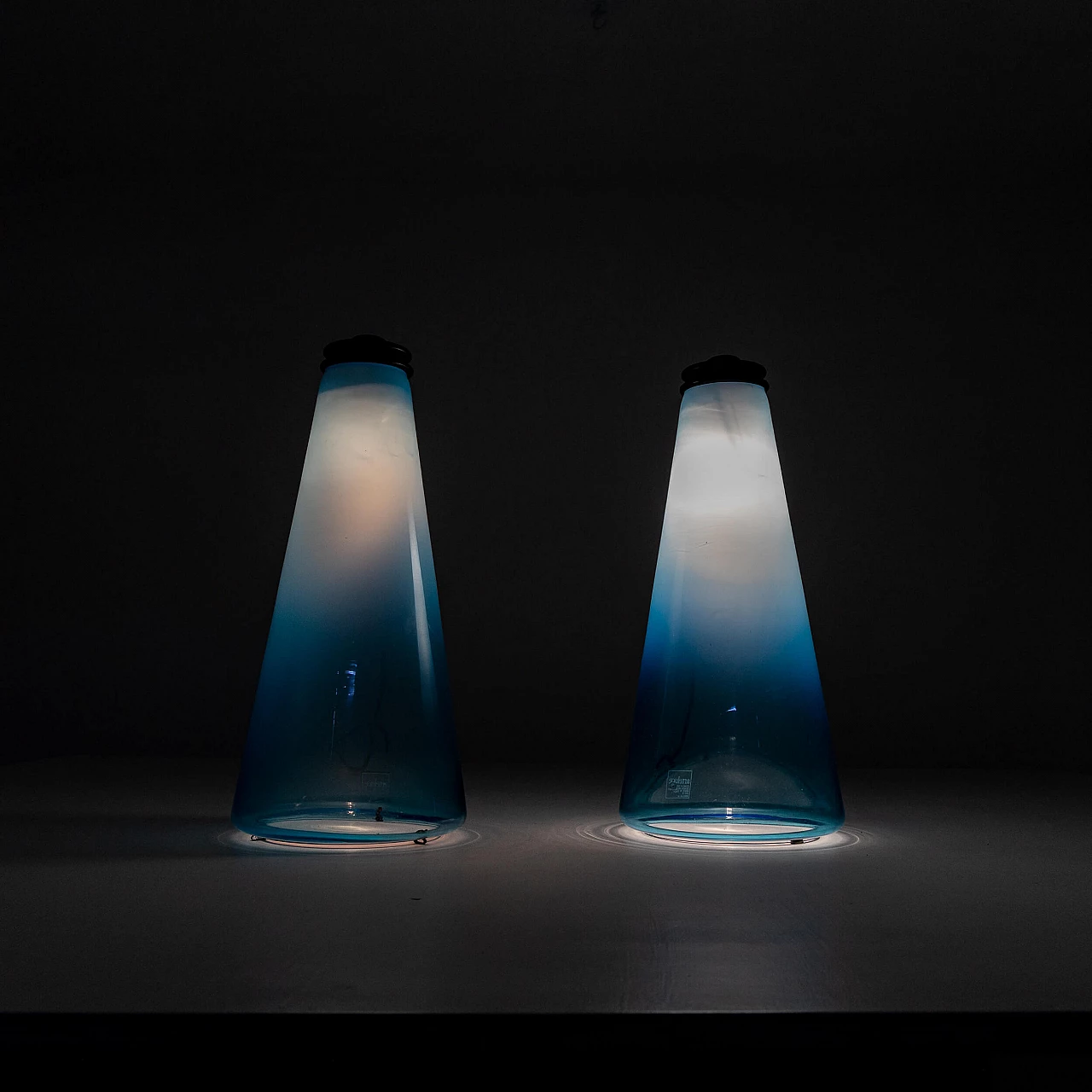 Pair of Cono table lamps by Ezio Didone for Arteluce, 1970s 9