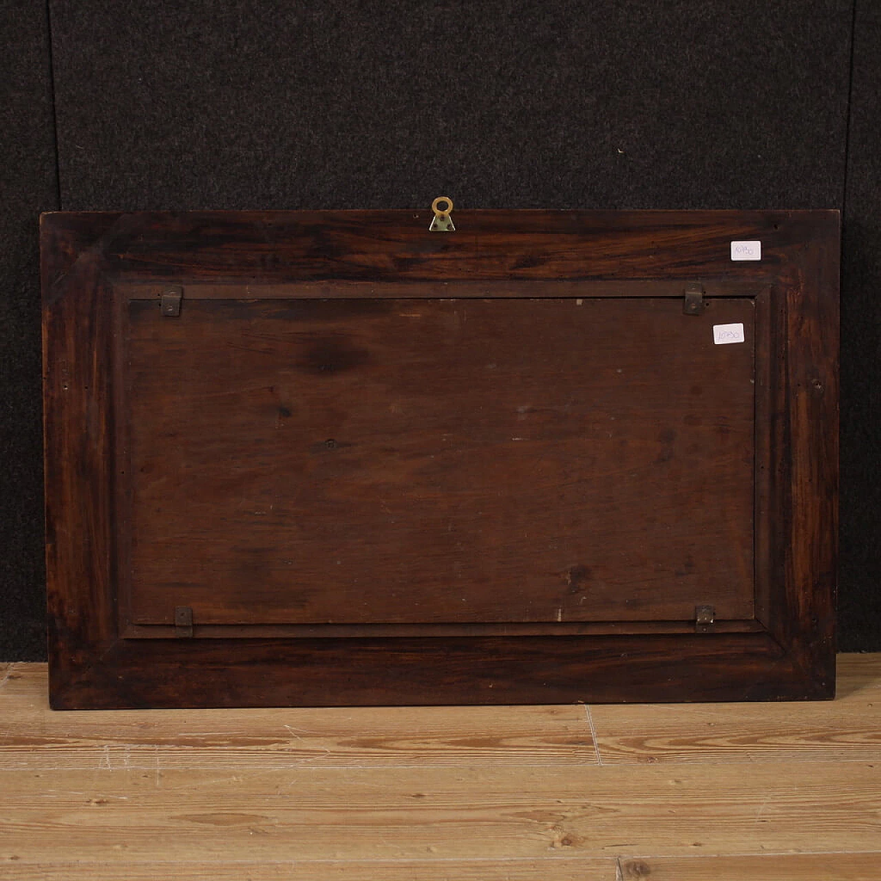 Still life with fruit, tray and wine glass, oil painting on panel 12