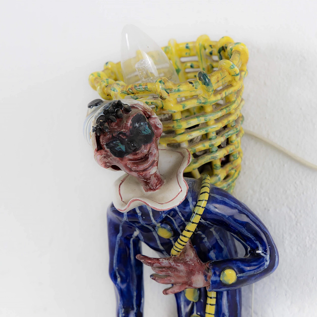 Lampada da muro Arlecchino in ceramica San Polo Italia, anni '80 3