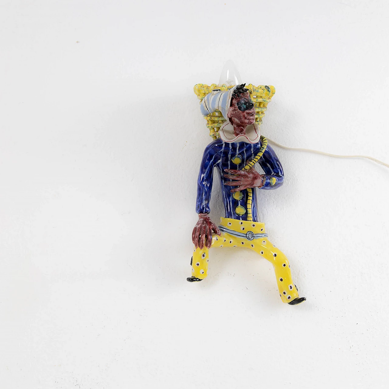 Lampada da muro Arlecchino in ceramica San Polo Italia, anni '80 4