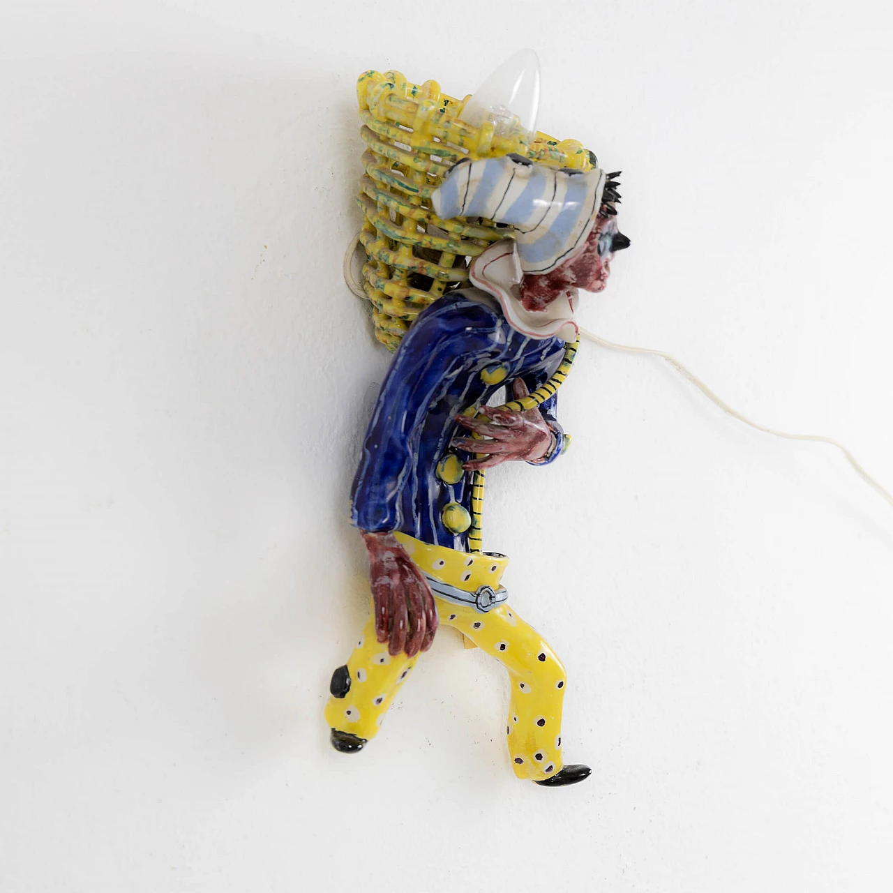 Lampada da muro Arlecchino in ceramica San Polo Italia, anni '80 5