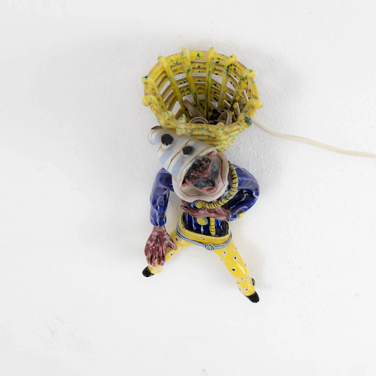 Lampada da muro Arlecchino in ceramica San Polo Italia, anni '80 7